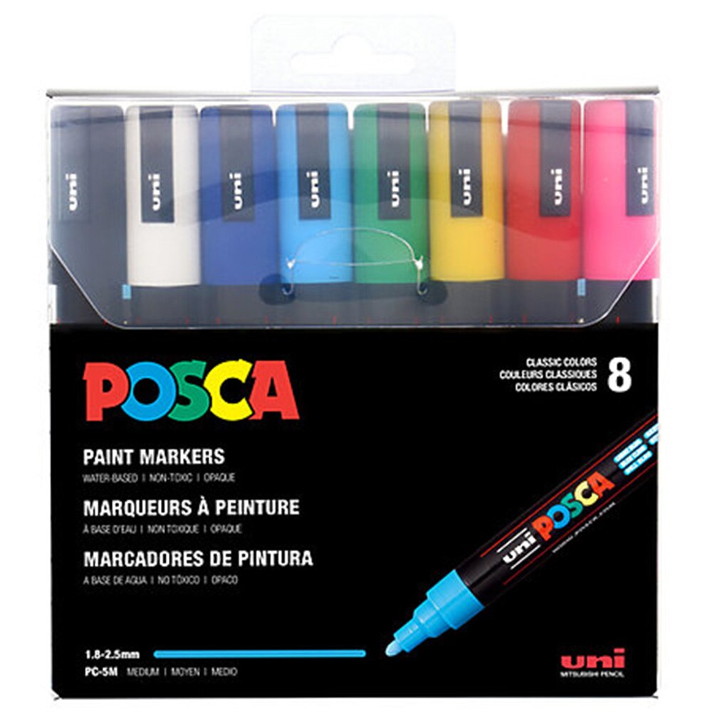 POSCA, Paint Marker, 8-color Set, Medium